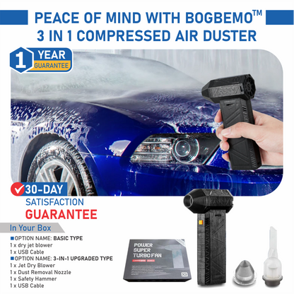 Bogbemo™ 2-TurboJet 3-in-1 Mini Blower & Vacuum - 130,000 RPM, USB-C Rechargeable