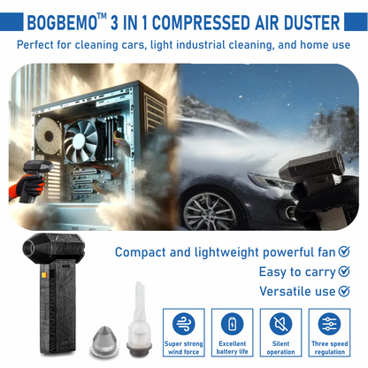 Bogbemo™ 2-TurboJet 3-in-1 Mini Blower & Vacuum - 130,000 RPM, USB-C Rechargeable